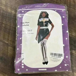 Womens Sexy Nun Costume Halloween Costume Set Adult Small New Cosplay